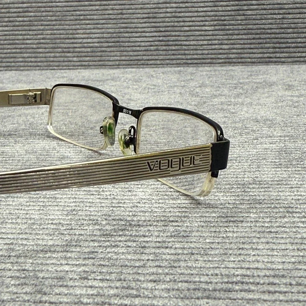 Vogue VO 3626 352 Black Silver Rectangular Y2k Eyeglasses Frames 50-18-135